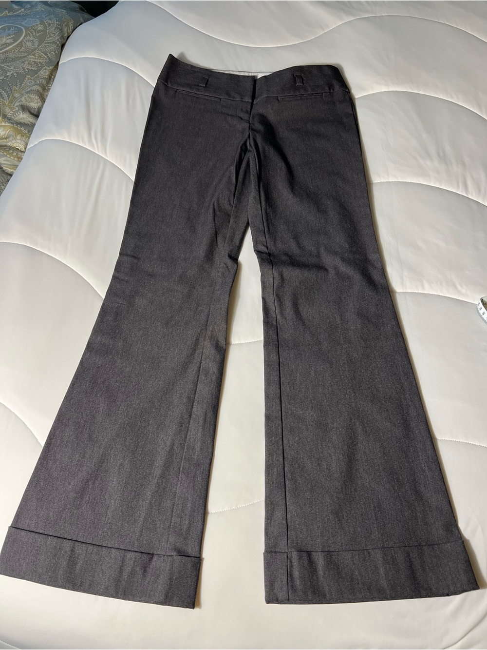Tracy Evans Dark Brown Gray Wide-Leg Trousers